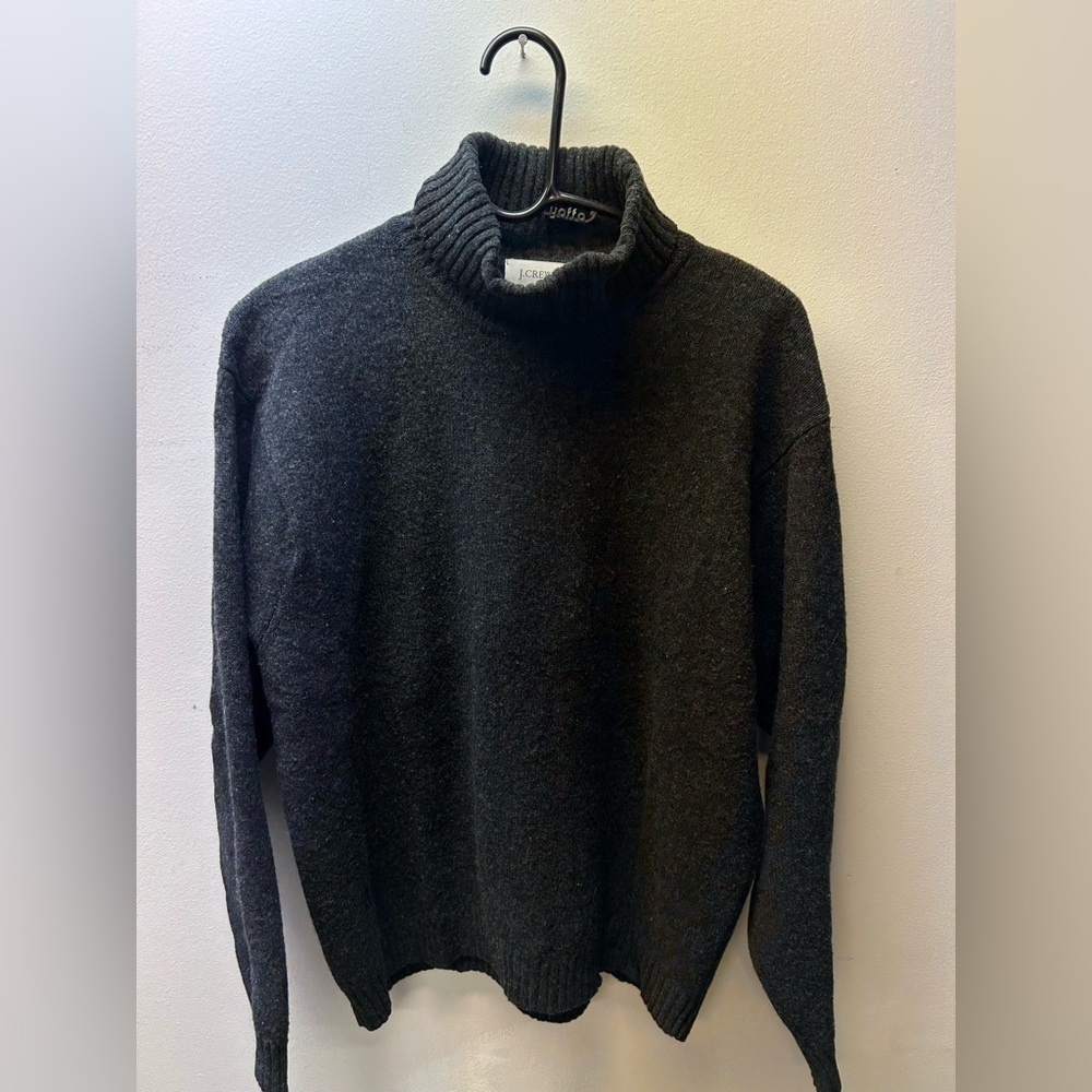 J. Crew Vintage Charcoal 100% Lambswool Sweater - Picture 1 of 6